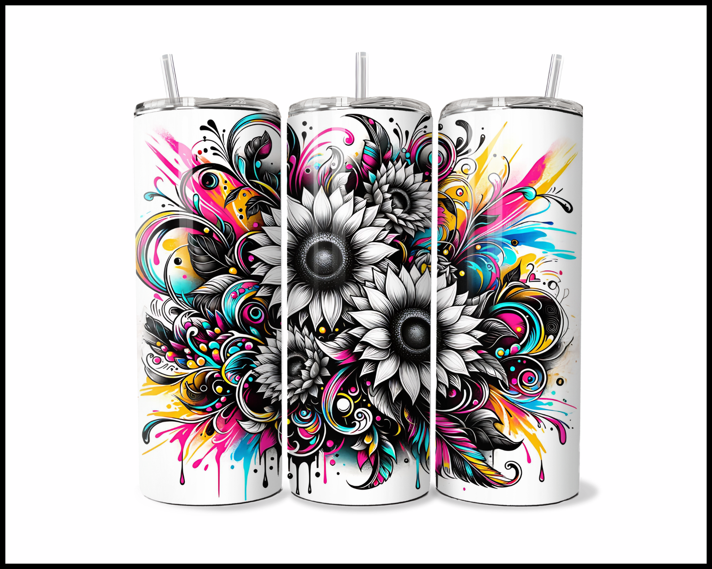 Electric Bloom Ink Tumbler (3662)