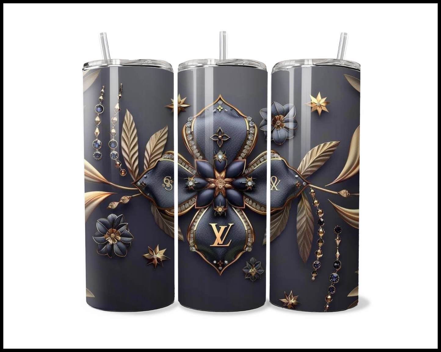 Deep Indigo & Matte Charcoal Dream Tumbler (4842)