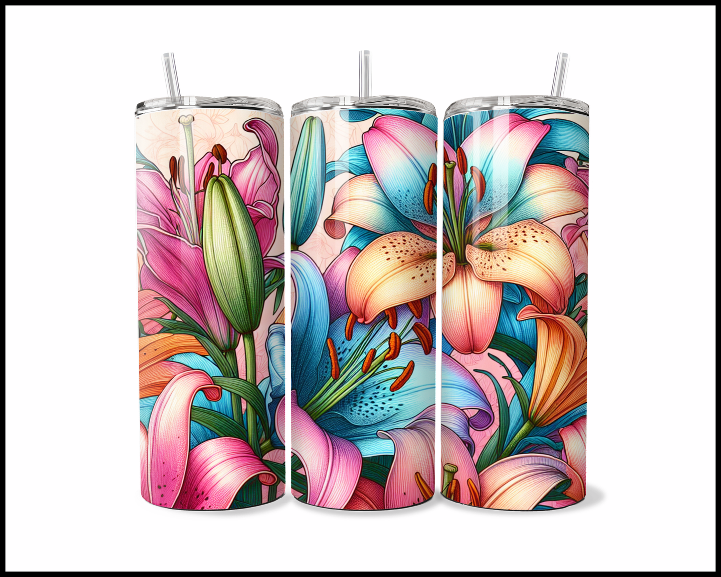Exotic Tiger Lily Bouquet Tumbler (3683)