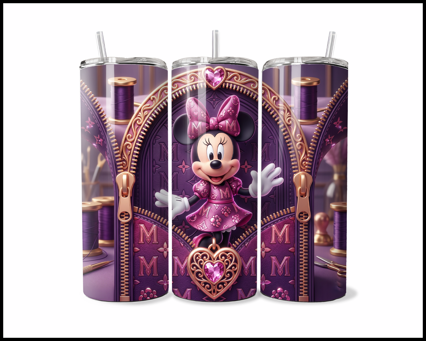Preppy Pins & Sparkling Lavender Seams Tumbler (4828)