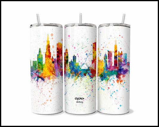 Abstract Chicago Tumbler (3582)