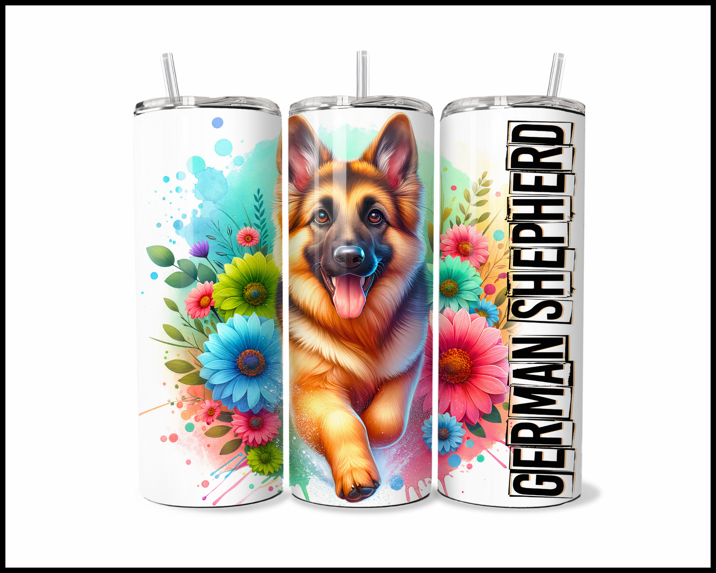 Blooming German Shepherd Tumbler (2691)