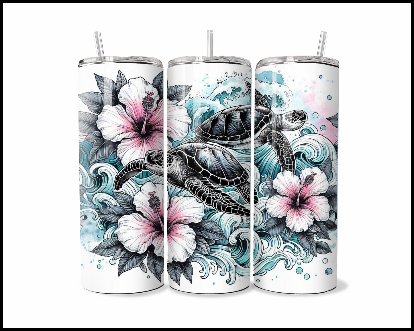 Sea Turtle Bloom Tumbler (2522)