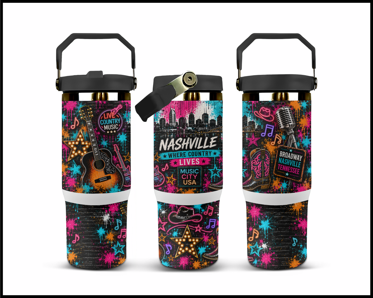 Nashville: Where Country Lives Stainless Steel Big Guzzler Tumbler (2100)