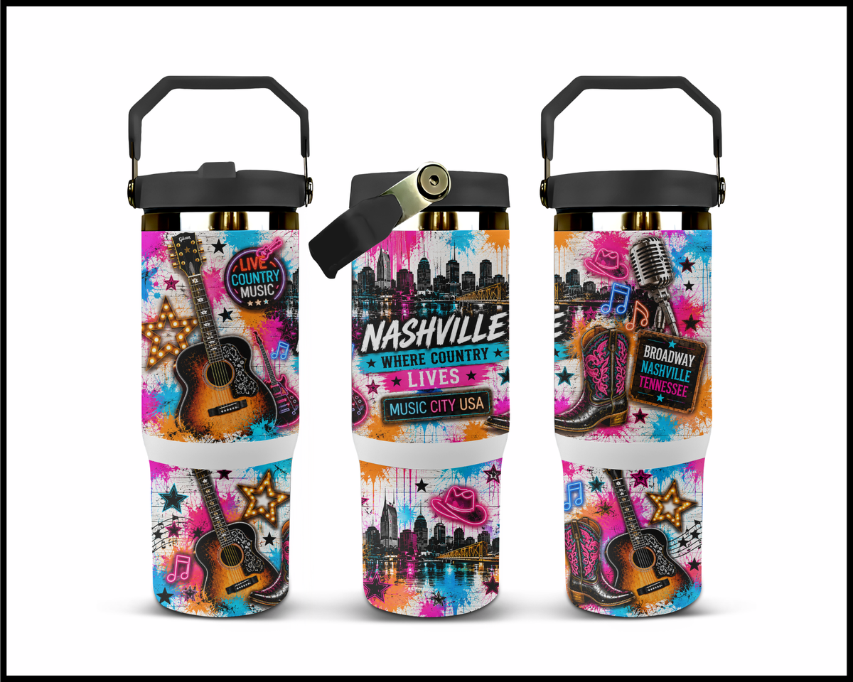 Nashville: Where Country Lives Stainless Steel Big Guzzler Tumbler (2101)