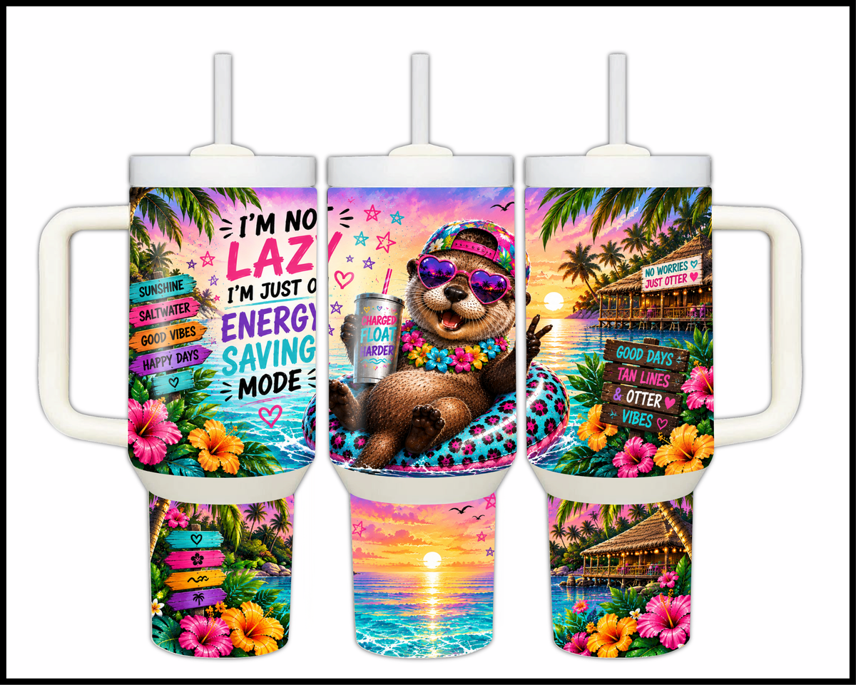 I'm Not Lazy I'm Just On Power Saving Mode Stainless Steel Big Guzzler Tumbler (2103)