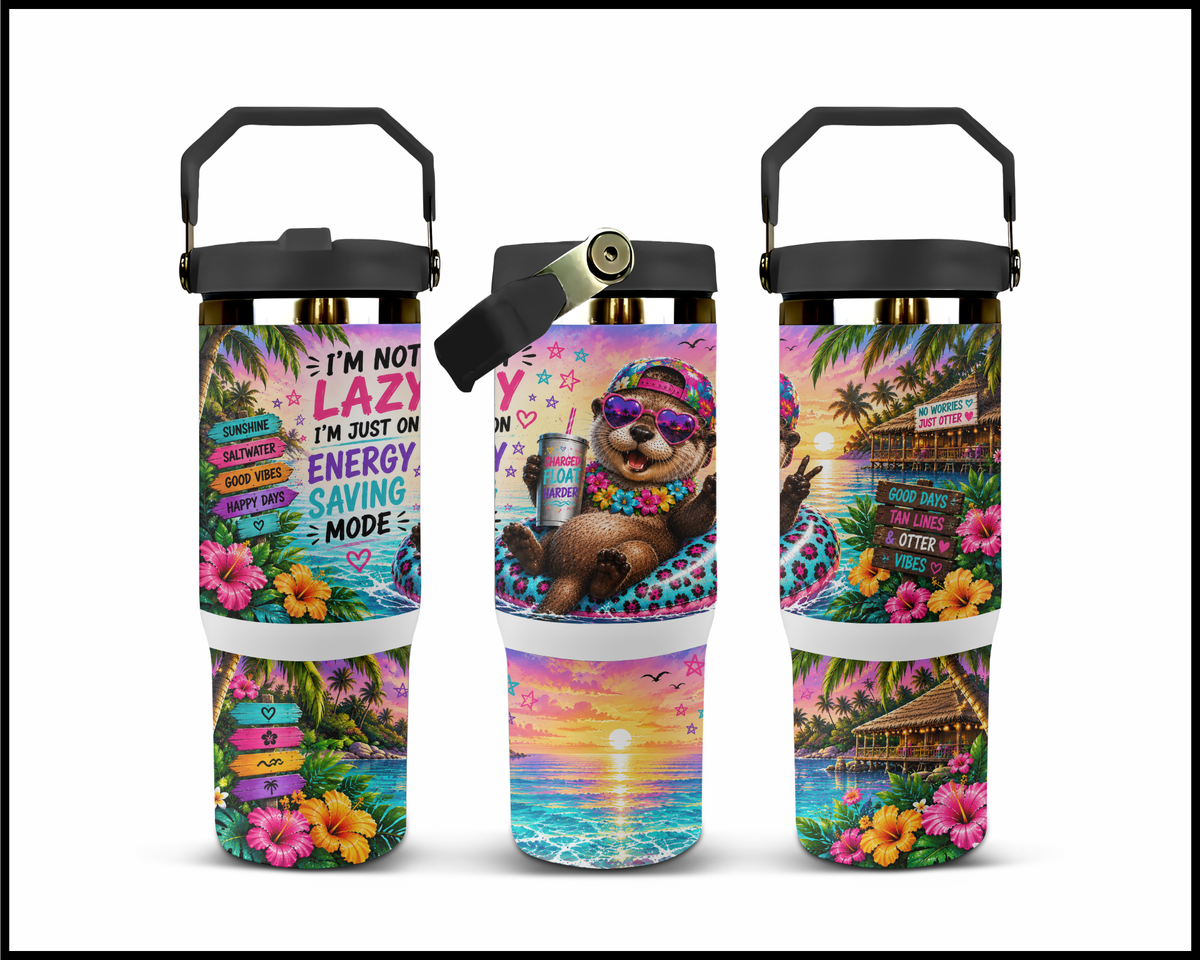 I'm Not Lazy I'm Just On Power Saving Mode Stainless Steel Big Guzzler Tumbler (2103)
