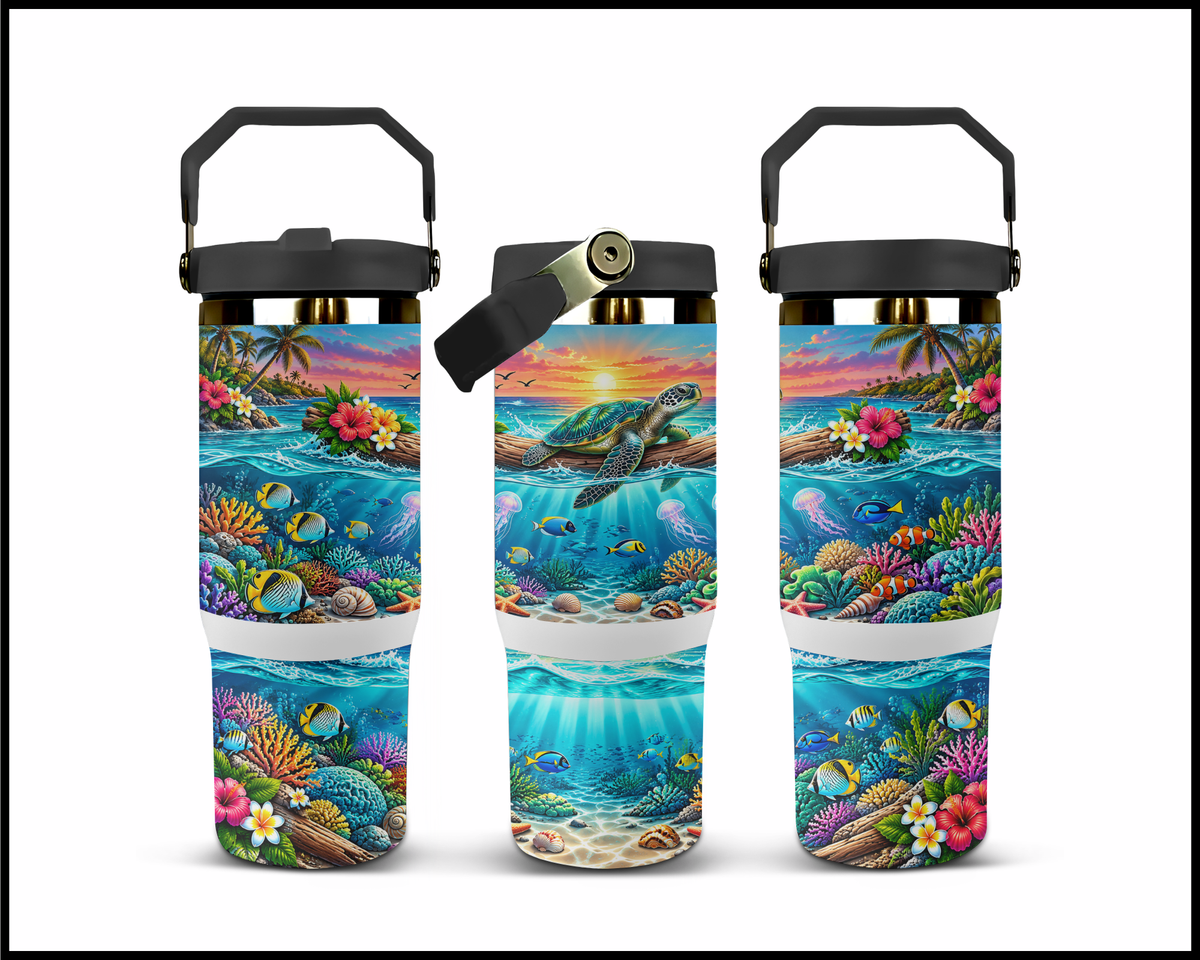 Hibiscus & Hatchlings Stainless Steel Big Guzzler Tumbler (2106)