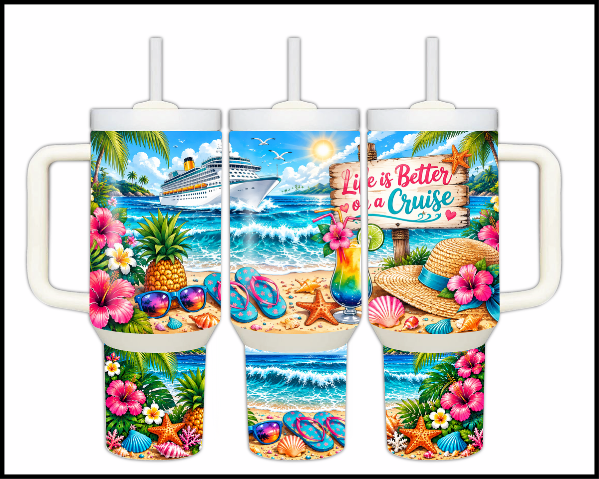 Life Is Better On A Cruise Stainless Steel Big Guzzler Tumbler (2111)