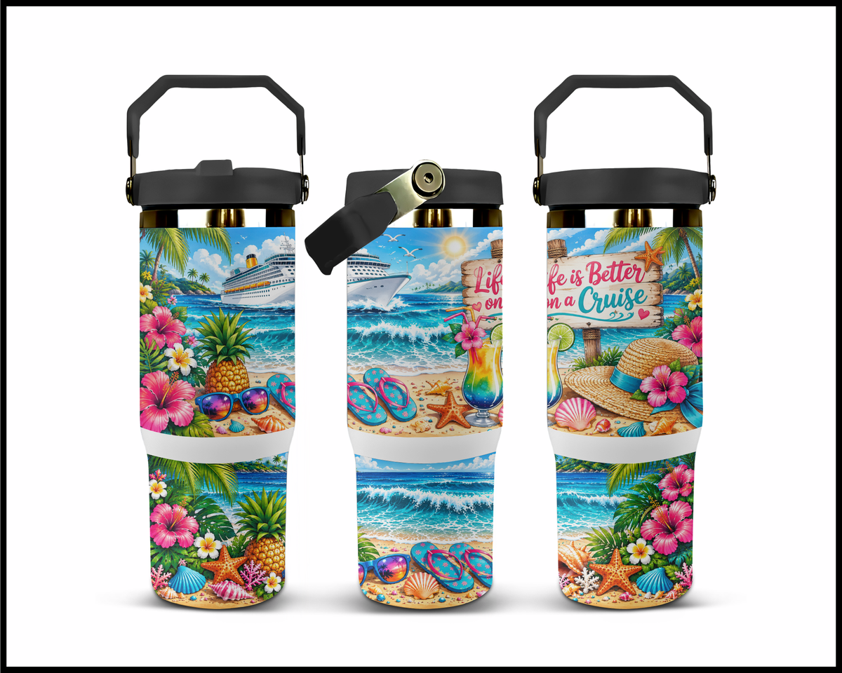 Life Is Better On A Cruise Stainless Steel Big Guzzler Tumbler (2111)