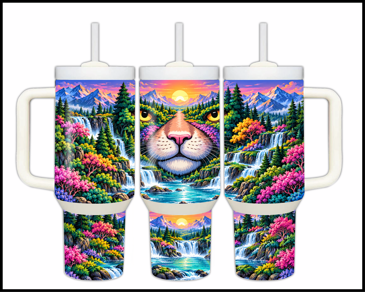Meow-ntain Lion Stainless Steel Big Guzzler Tumbler (2114)
