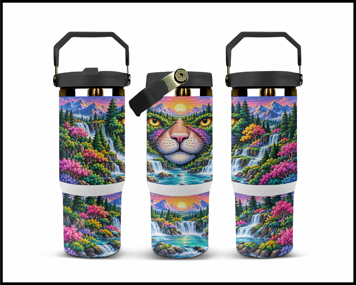 Meow-ntain Lion Stainless Steel Big Guzzler Tumbler (2114)