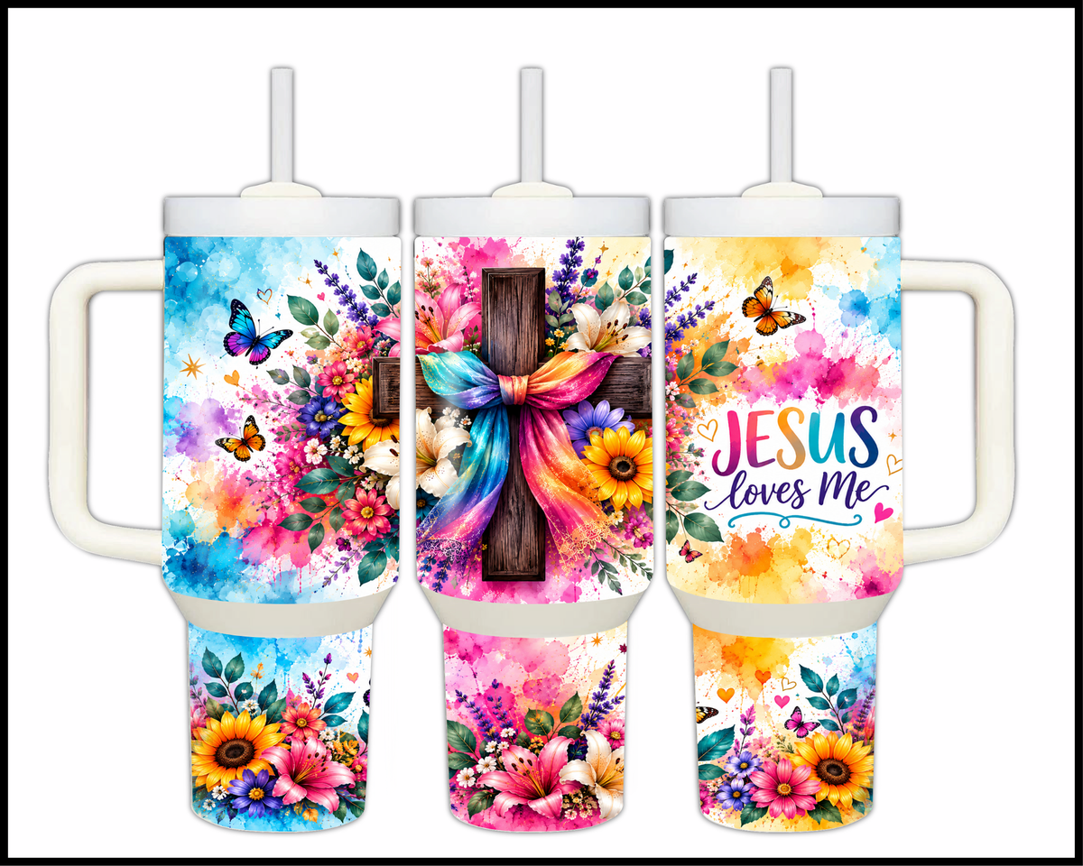 Jesus Loves Me Stainless Steel Big Guzzler Tumbler (2117)