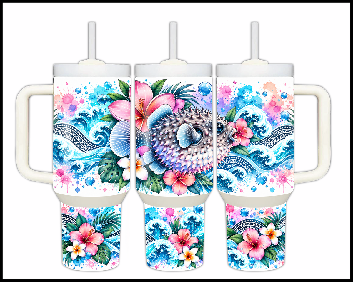 Pufferfish Paradise Stainless Steel Big Guzzler Tumbler (2124)