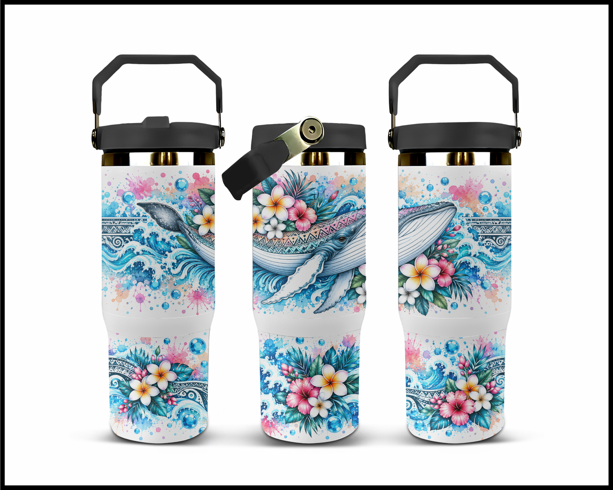 Watercolor Whale Song Stainless Steel Big Guzzler Tumbler (2125)