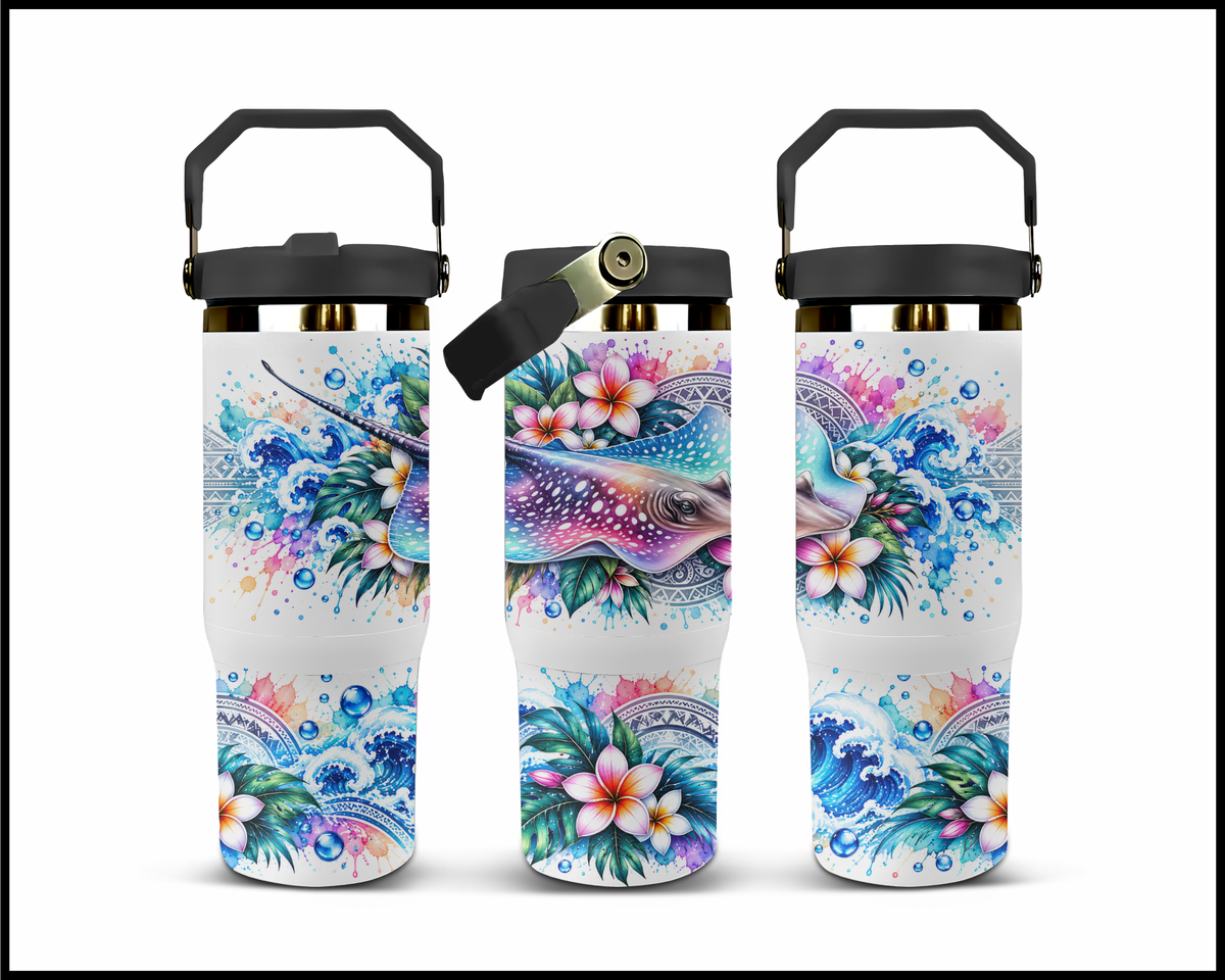 Floral Reef Rider Stainless Steel Big Guzzler Tumbler (2137)