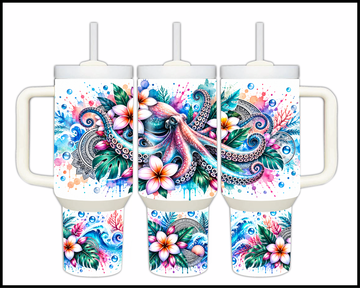Floral Reef Rider Stainless Steel Big Guzzler Tumbler (2138)
