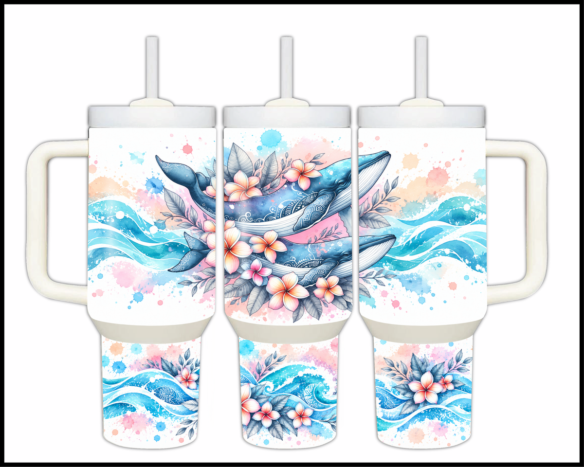 Whale Song & Waves Stainless Steel Big Guzzler Tumbler (2143)