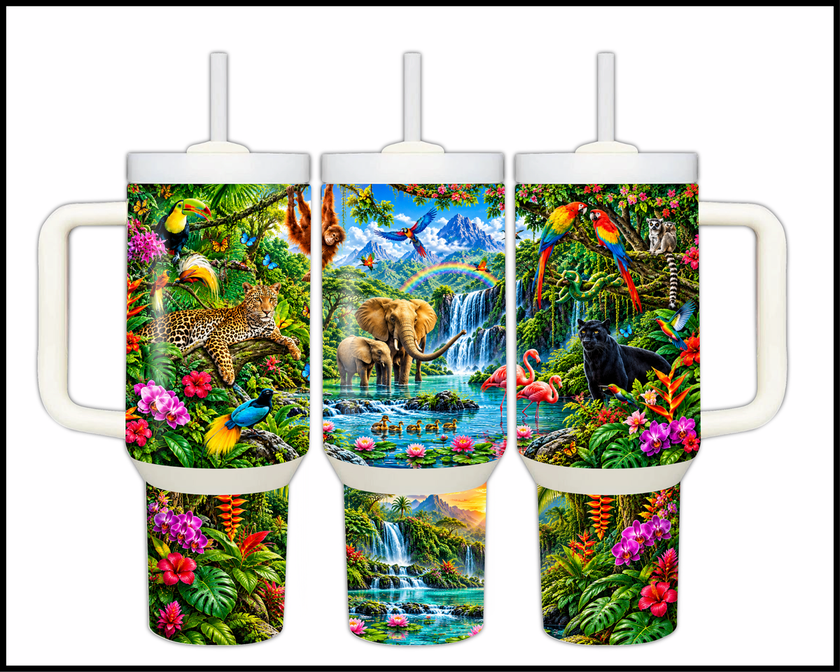 Orchid Jungle Majesty Stainless Steel Big Guzzler Tumbler (2151)