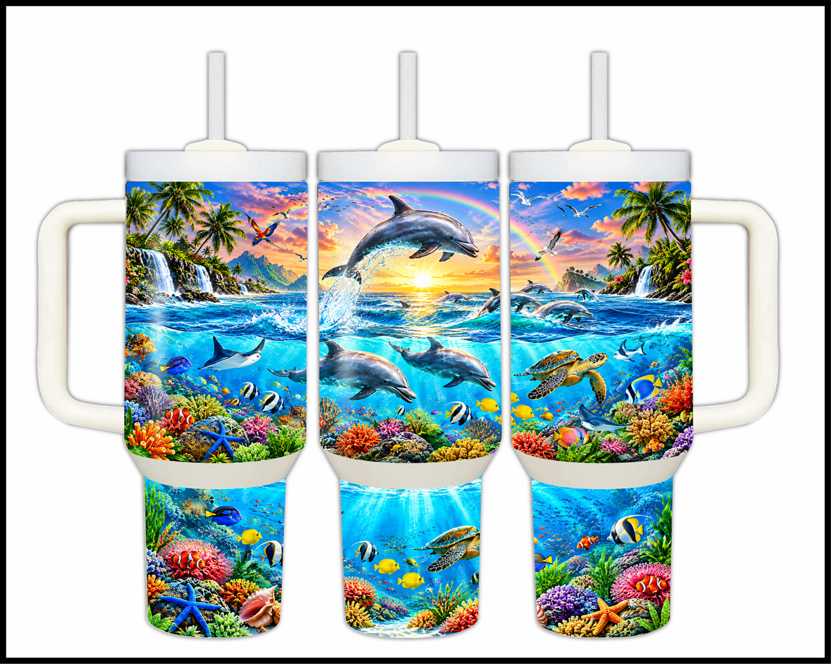 Dolphin Dance Stainless Steel Big Guzzler Tumbler (2153)