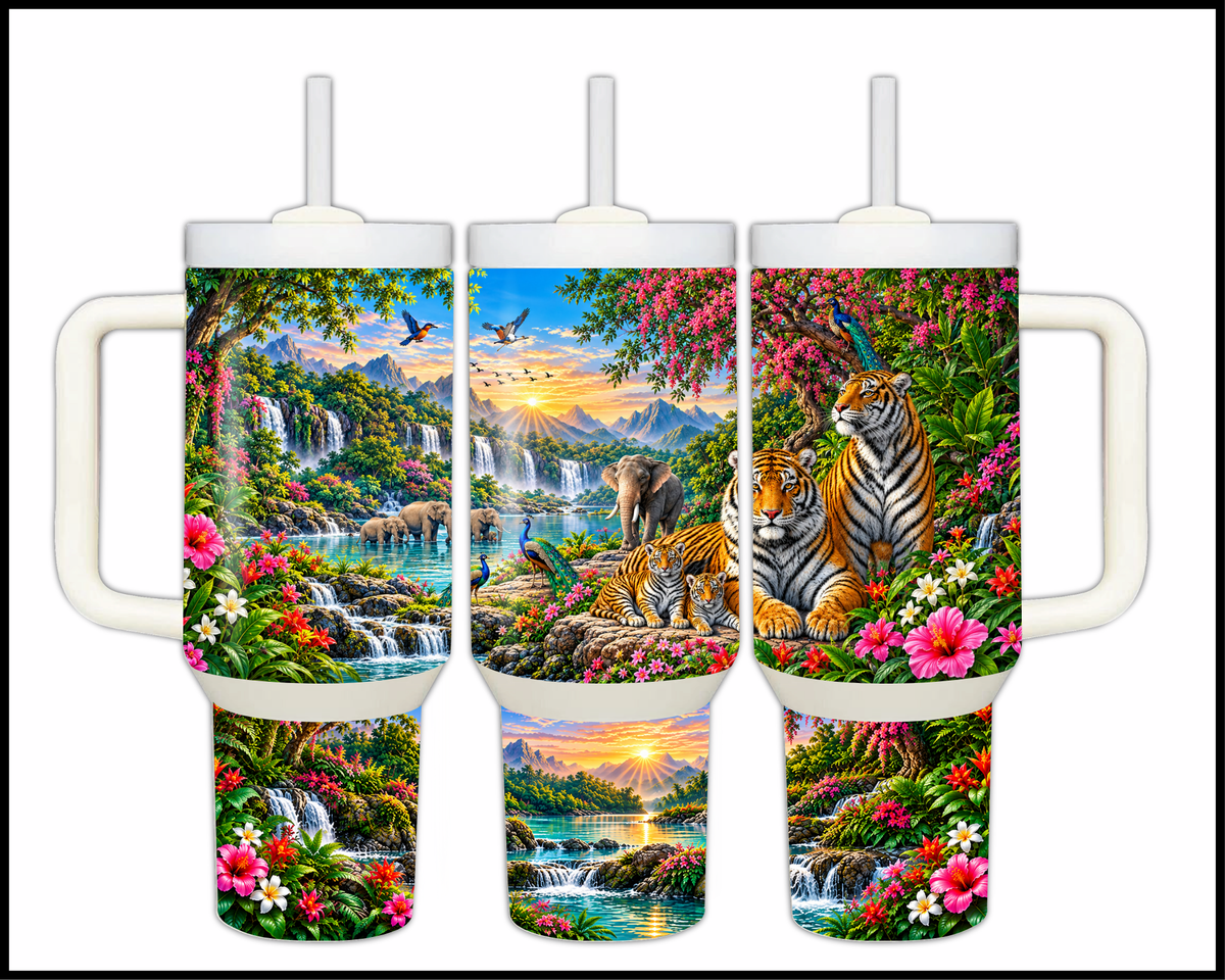 Tiger Tails & Elephant Trails Stainless Steel Big Guzzler Tumbler (2157)