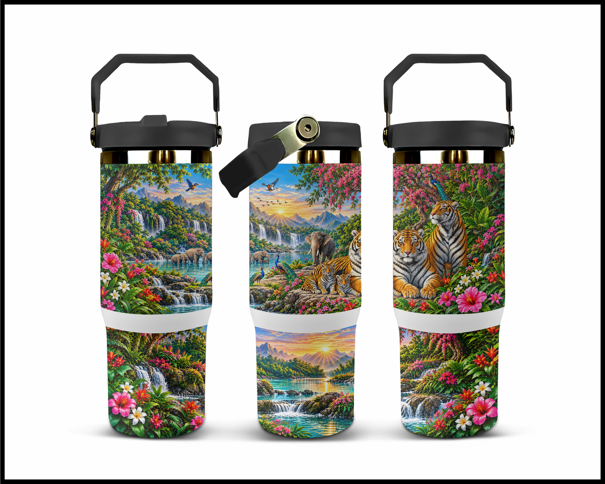 Tiger Tails & Elephant Trails Stainless Steel Big Guzzler Tumbler (2157)