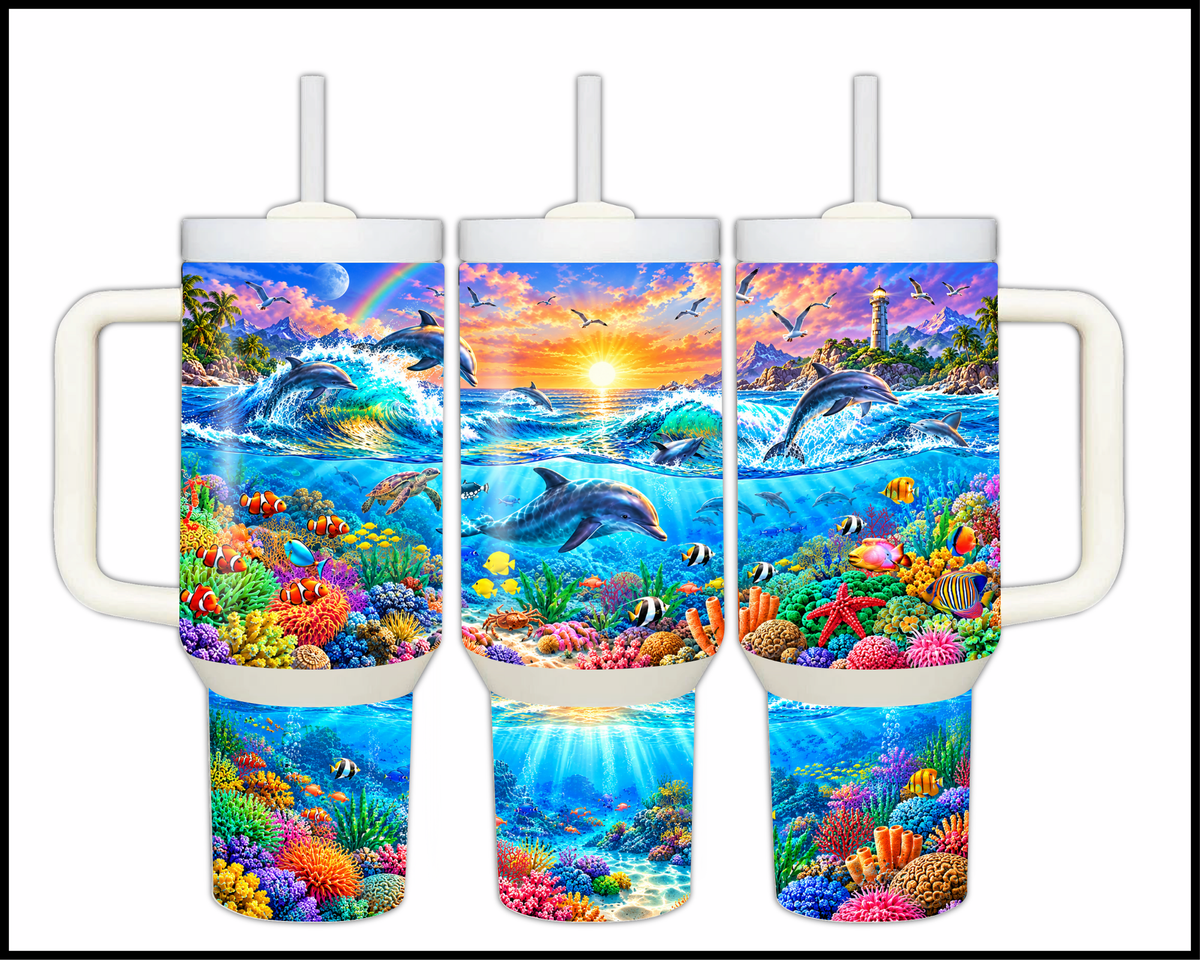 Dolphin Dawn Stainless Steel Big Guzzler Tumbler (2161)