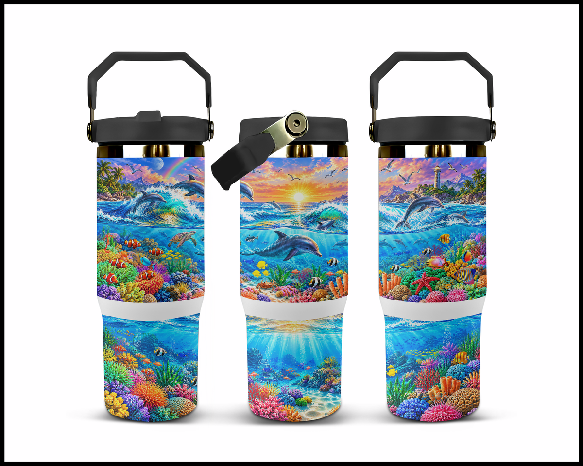 Dolphin Dawn Stainless Steel Big Guzzler Tumbler (2161)