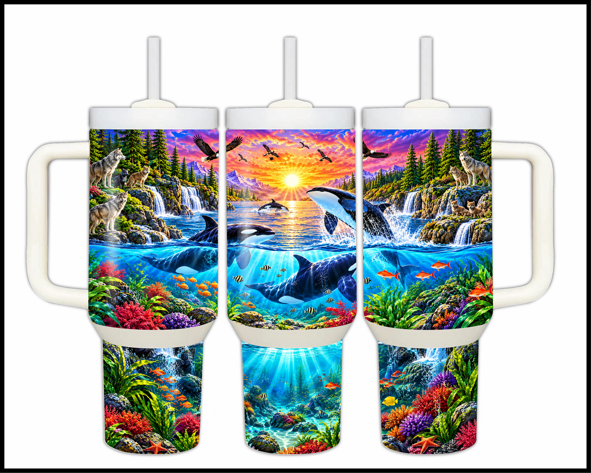 Orca Crest Stainless Steel Big Guzzler Tumbler (2164)