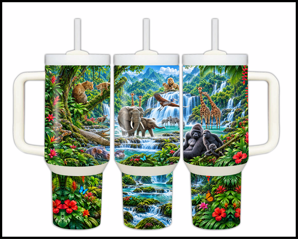 Jungle Harmony Stainless Steel Big Guzzler Tumbler (2172)