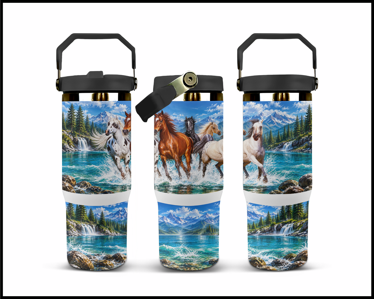 Galloping Glaciers & Wild Manes Stainless Steel Big Guzzler Tumbler (2176)