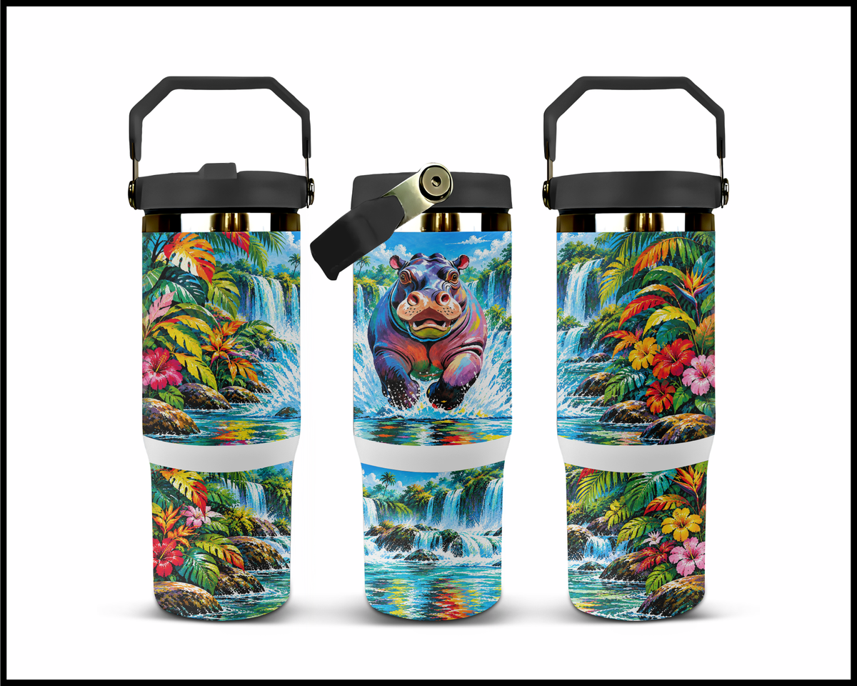 Happy Hippo Splashes Stainless Steel Big Guzzler Tumbler (2180)