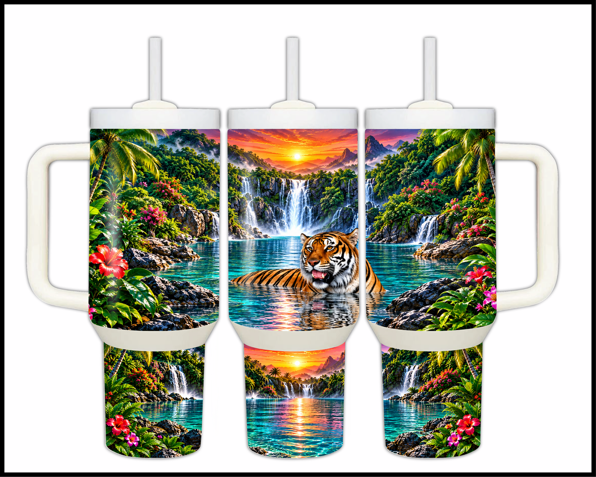 Stripes & Sunset Splashes Stainless Steel Big Guzzler Tumbler (2191)