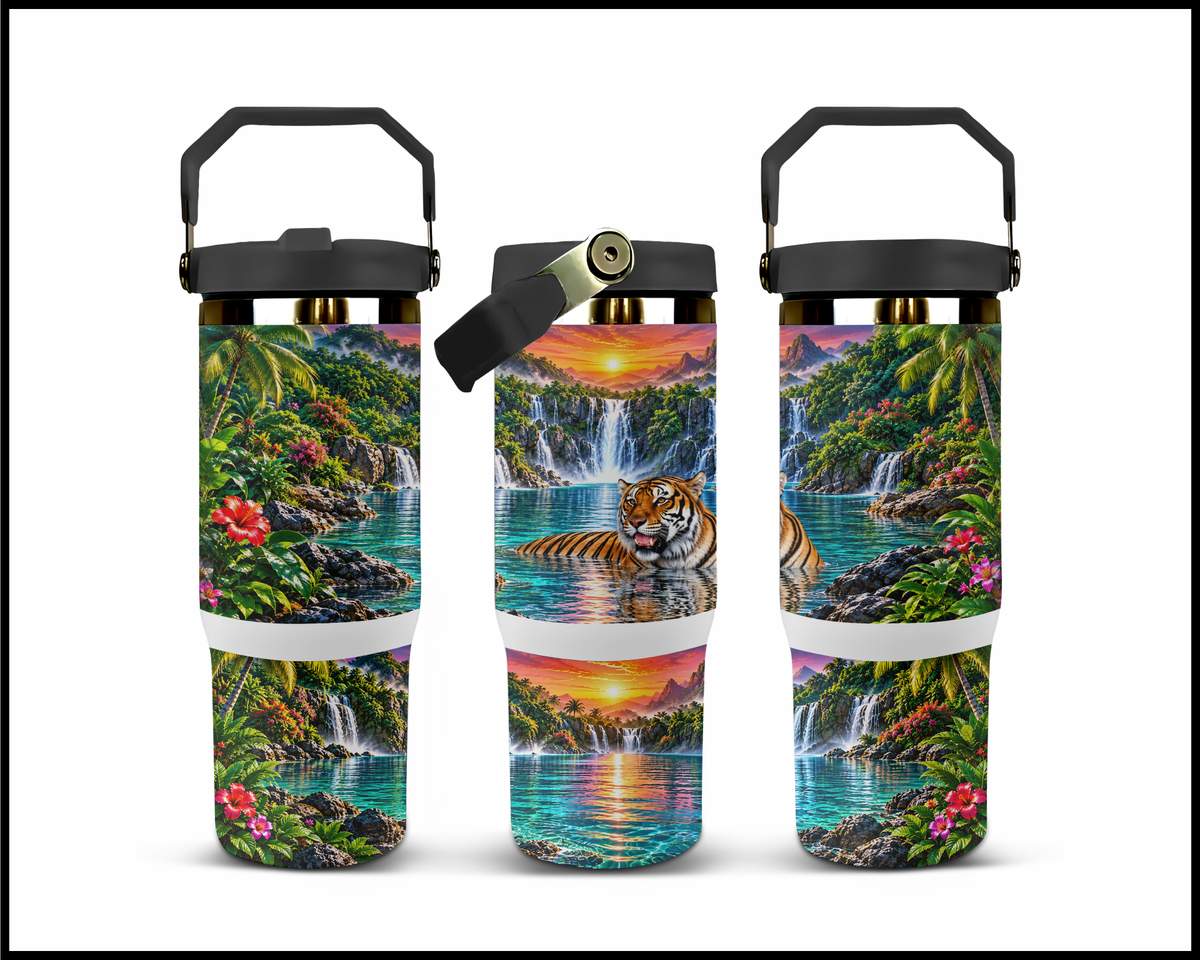 Stripes & Sunset Splashes Stainless Steel Big Guzzler Tumbler (2191)