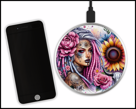 Stunning Mandala Floral Sublimated Wireless Phone Charger (421)