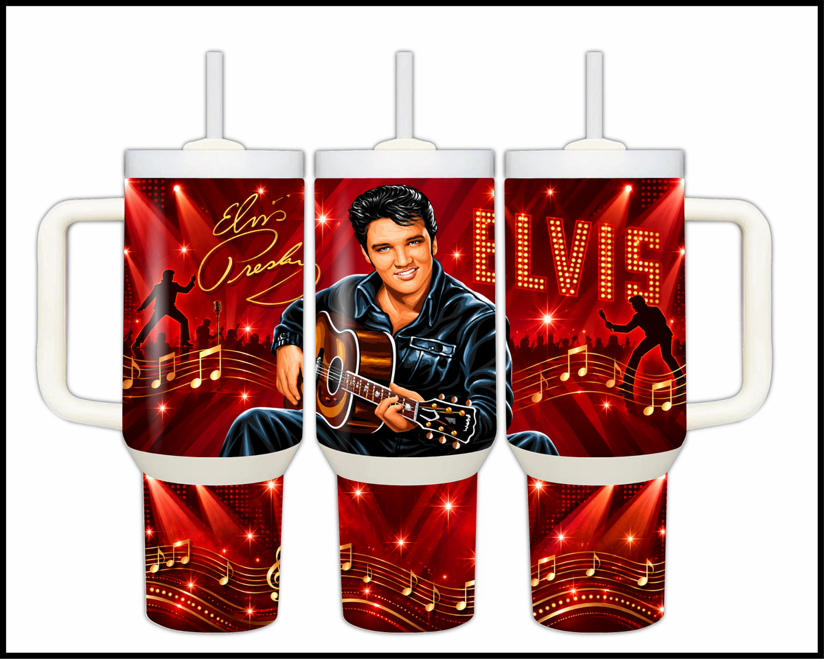 Elvis Inspired Stainless Steel Big Guzzler Tumbler (2200)