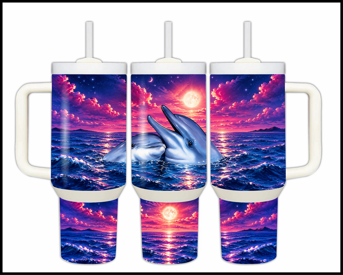 Twilight Waves & Cotton Candy Skies Stainless Steel Big Guzzler Tumbler (2206)