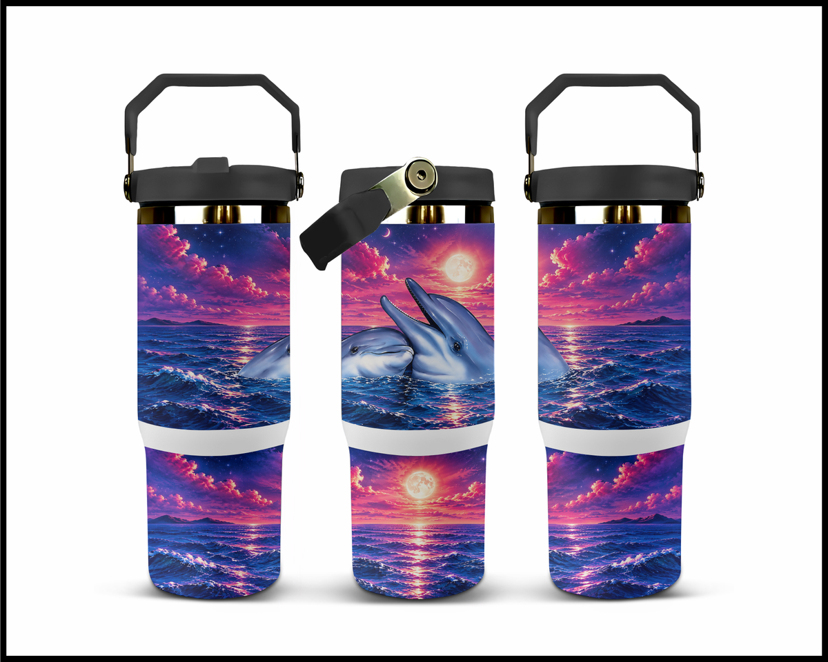 Twilight Waves & Cotton Candy Skies Stainless Steel Big Guzzler Tumbler (2206)
