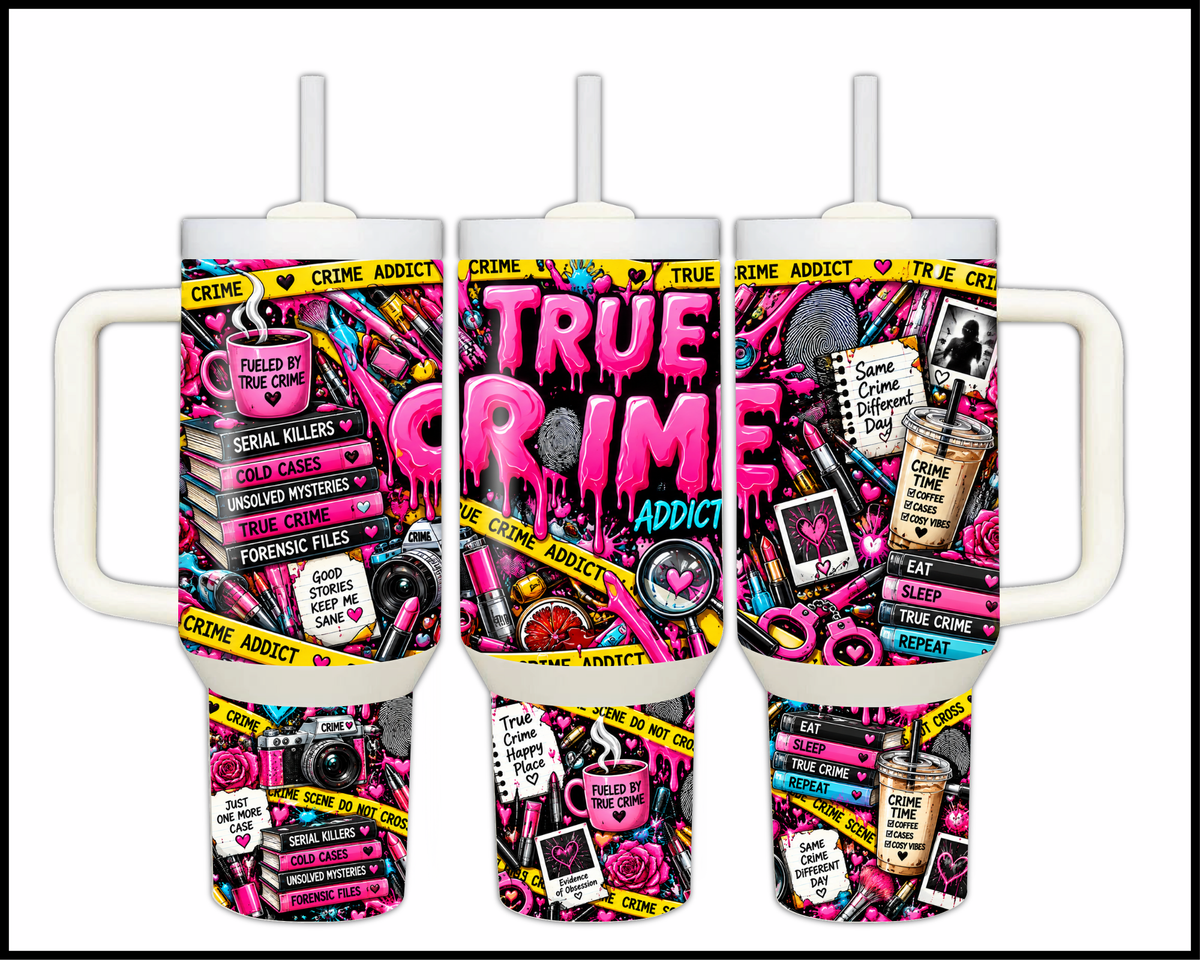 True Crime Addict Stainless Steel Big Guzzler Tumbler (2212)