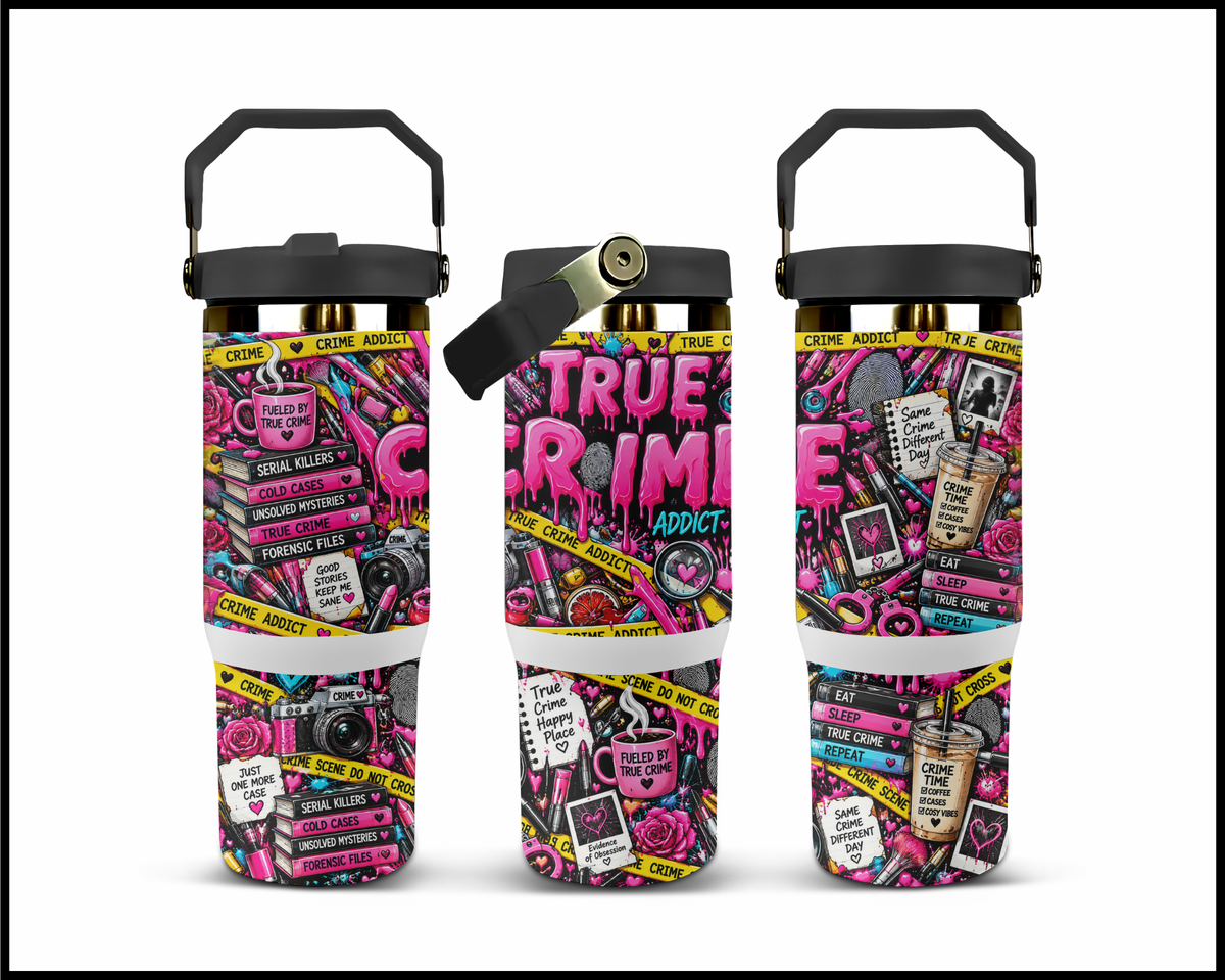 True Crime Addict Stainless Steel Big Guzzler Tumbler (2212)