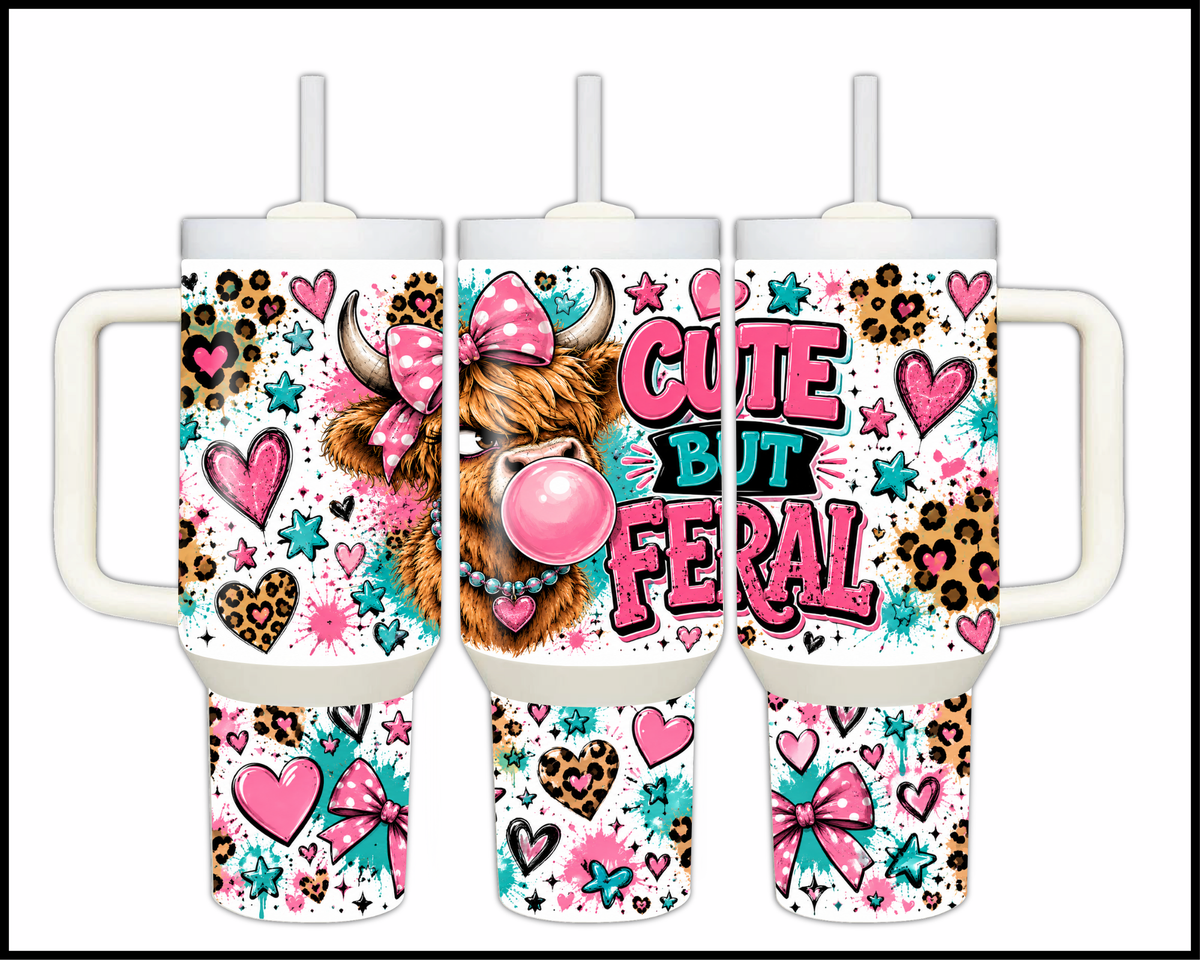 Cute But Feral Stainless Steel Big Guzzler Tumbler (2217)