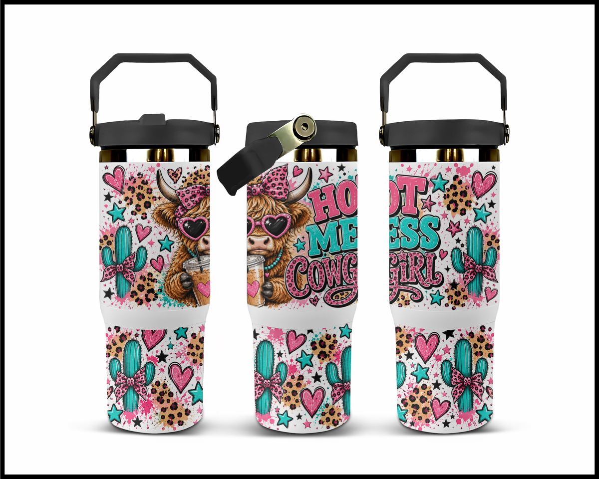 Hot Mess Cowgirl Stainless Steel Big Guzzler Tumbler (2219)