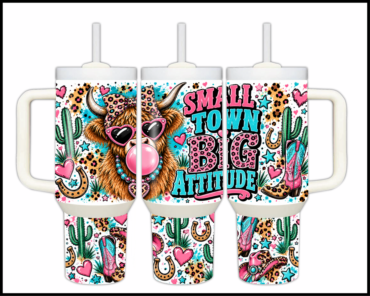 Small Town Big Attitude Stainless Steel Big Guzzler Tumbler (2220)