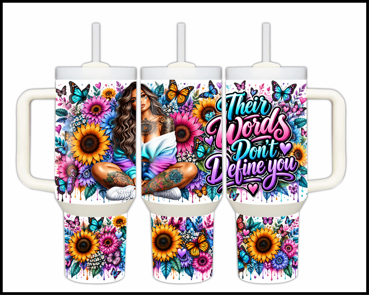 Their Words Don't Define You Stainless Steel Big Guzzler Tumbler (2236)
