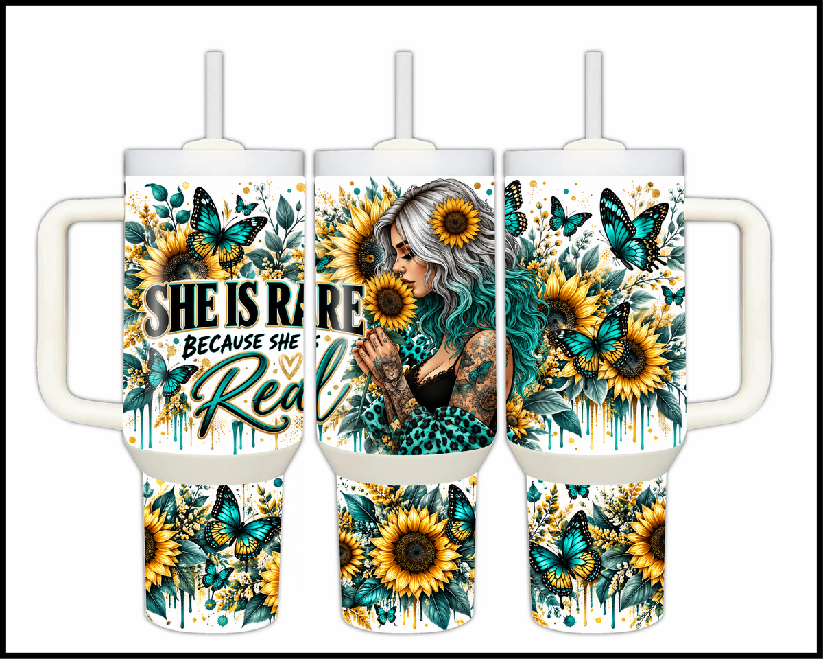 She Is Rare Because She Is Real Stainless Steel Big Guzzler Tumbler (2246)