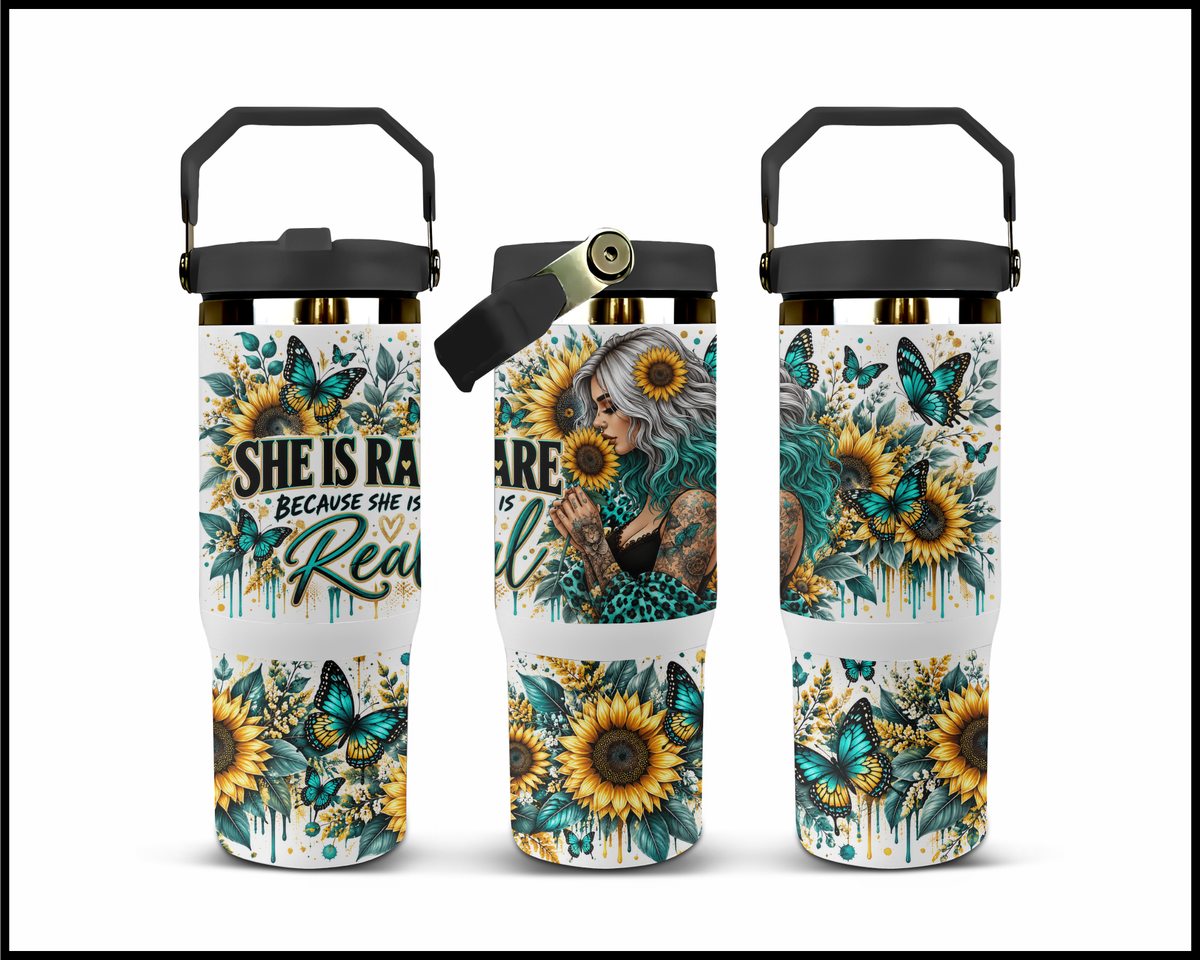 She Is Rare Because She Is Real Stainless Steel Big Guzzler Tumbler (2246)
