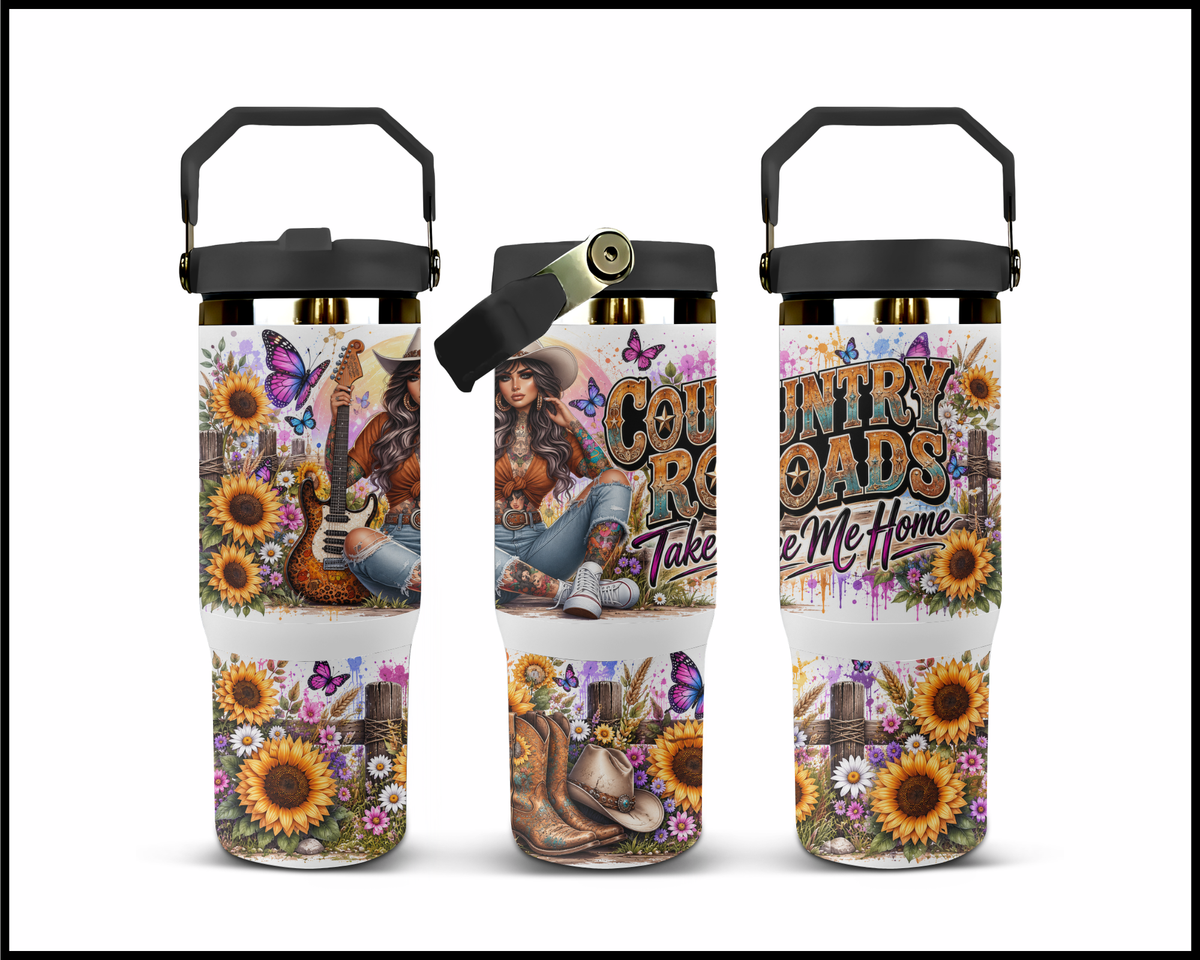 Country Roads Take Me Home Stainless Steel Big Guzzler Tumbler (2254)