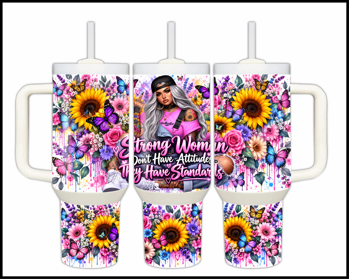 Strong Woman Have Standards Stainless Steel Big Guzzler Tumbler (2258)