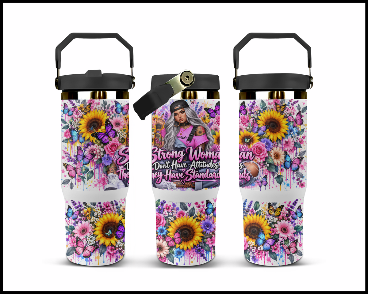 Strong Woman Have Standards Stainless Steel Big Guzzler Tumbler (2258)