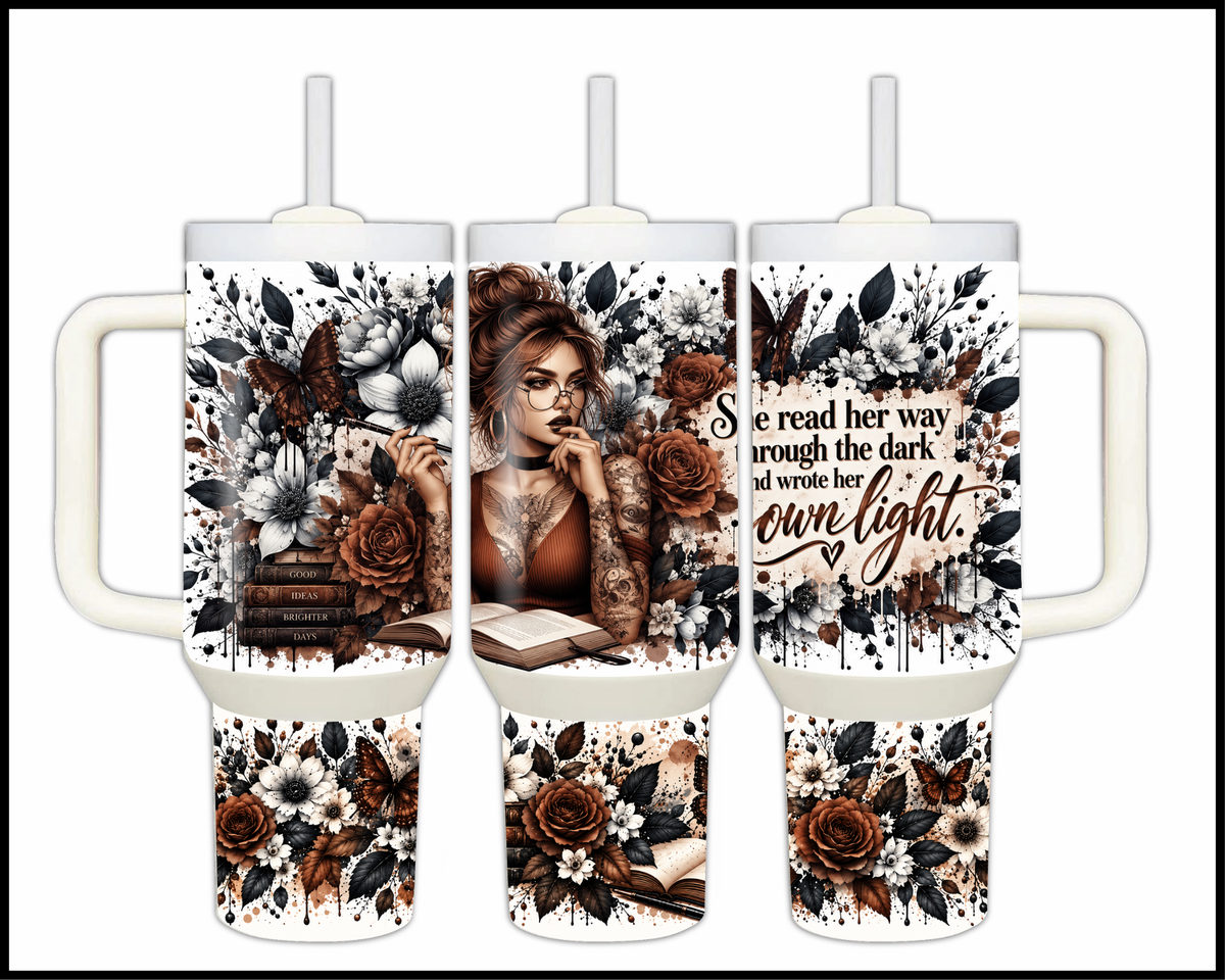 She Wrote Her Own Light Stainless Steel Big Guzzler Tumbler (2262)